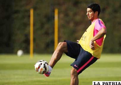 Luis Suárez comenzó a entrenar en el Barcelona