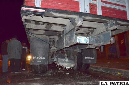 Los daños en el camión son de relativa consideración