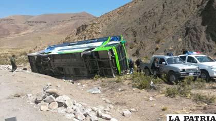 Varios extranjeros viajaban a Uyuni a bordo del bus accidentado