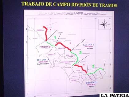 Sectores marcados con verde fueron conciliados y los rojos son los no conciliados, en los límites con La Paz