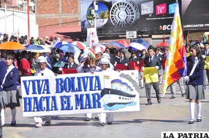 La consigna de todos los bolivianos, Viva Bolivia hacia el mar