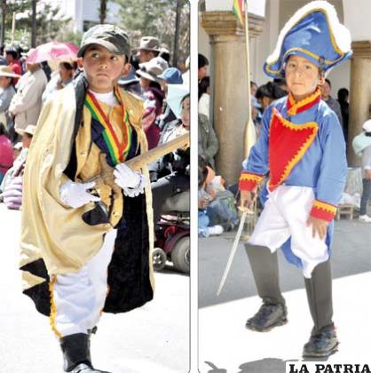 Niños representaron a los Libertadores Bolívar y Sucre