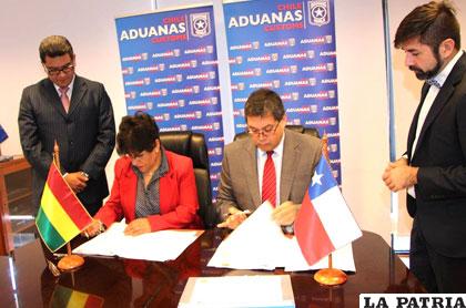 Firma del acuerdo entre Bolivia y Chile para combatir al contrabando /ANF