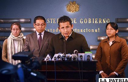 Ministerio de Gobierno formaliza denuncia penal contra Guadalupe Cárdenas /APG