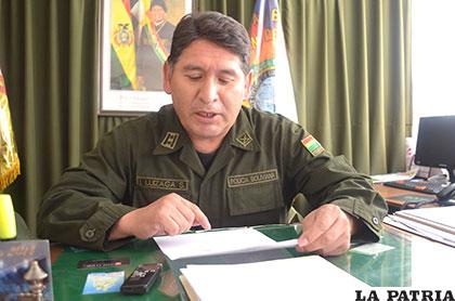 El director de la Felcc, teniente coronel Iván Luizaga