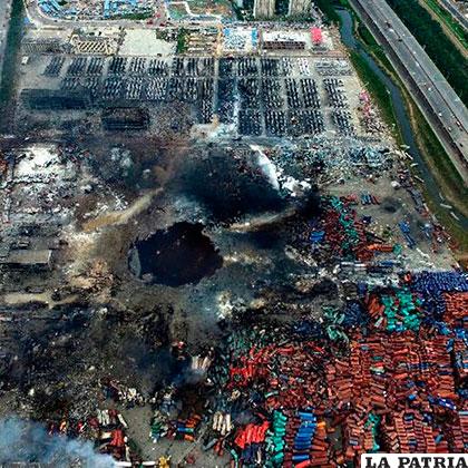 Panorámica de las explosiones en Tianjin /100noticias.com.n