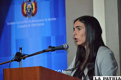 La presidenta de la Cámara de Diputados, Gabriela Montaño /ABI