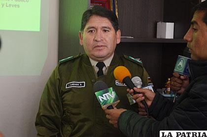 El director de la Felcc, teniente coronel Iván Garnica