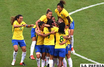 La celebración carioca tras la conquista del gol /conmebol.com