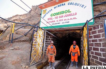 La Empresa Minera Colquiri repunta en su producción y se constituye en la más productiva del sector Estatal