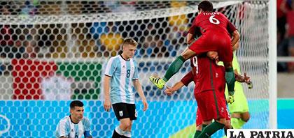 El festejo portugués ante la tristeza argentina /ole.com