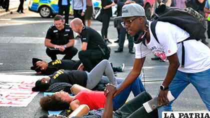 Los manifestantes cortaron el tráfico en Birmingham