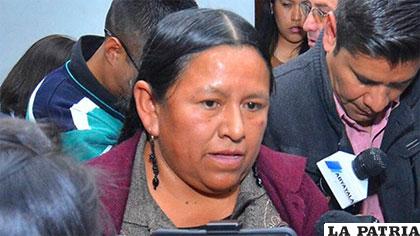 La ex ministra Nemesia Achacollo deberá ser recluida en Palmasola /ERBOL/Archivo