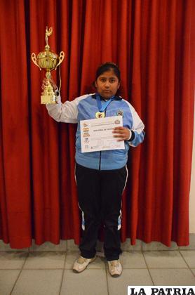 La campeona orureña, Milka Beltrán
