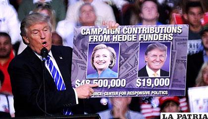El candidato republicano Donald Trump le declaró guerra electoral a su rival demócrata Hillary 
Clinton