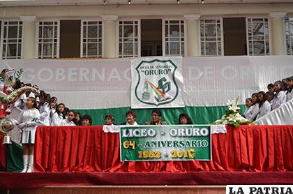 Celebración del Liceo Oruro Turno Tarde