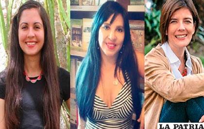 Liliana Colanzi, Giovana Rivero y Magela Baudoin /FIL LA PAZ