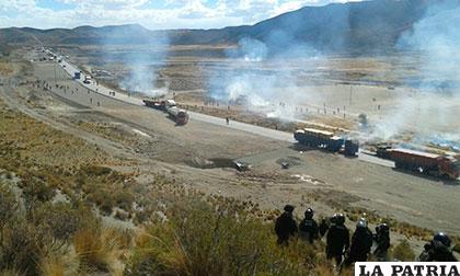Lugar de conflicto (Panduro, ruta Oruro-La Paz) /APG