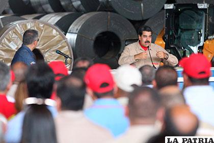 Nicolás Maduro, mandatario venezolano en uno de sus discursos