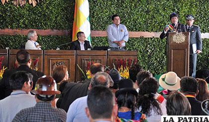 Morales en su discurso dio a conocer avances de Bolivia del 2005 al 2017 /APG