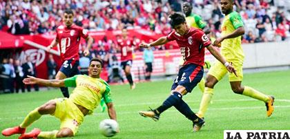 La acción del partido en el cual Lille venció al Nantes 3-0
