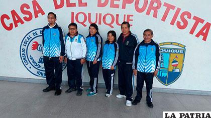 Delegación orureña que participó en el torneo realizado en Iquique (Chile)
