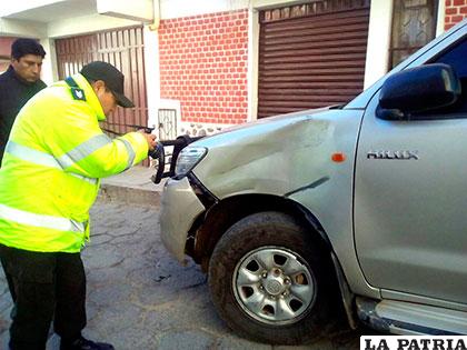 El vehículo de la Gobernación que resultó afectado en el incidente