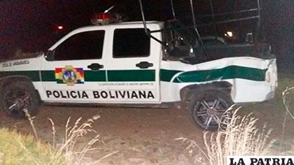 La patrulla de la Policía de 
Andamarca fue afectada en el incidente