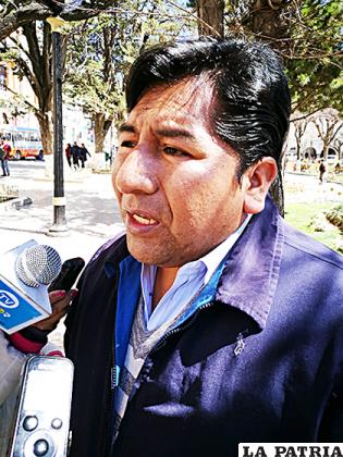 El dirigente de la Fedjuve, César Huarachi expresó la preocupación respeto al presupuesto municipal 