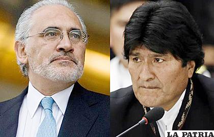 El exmandatario, Carlos Mesa y el Presidente, Evo Morales /bolivia.com
