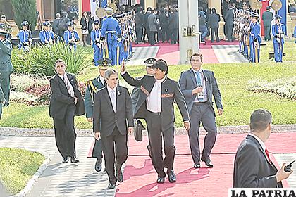 Evo Morales en su visita a Paraguay/ABI