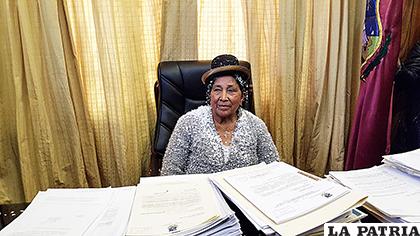 La alcaldesa suplente, Hilaria Sejas, posesionada el 18 de mayo /ARCHIVO