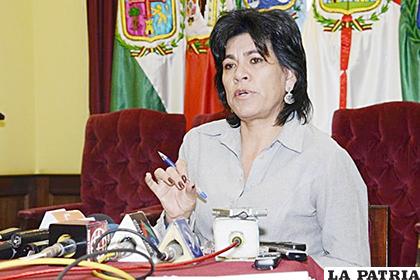 La presidenta del TSE, Katia Uriona /La Voz de Tarija