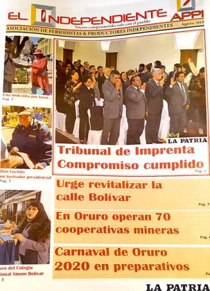 La portada del periódico de los periodistas independientes /LA PATRIA