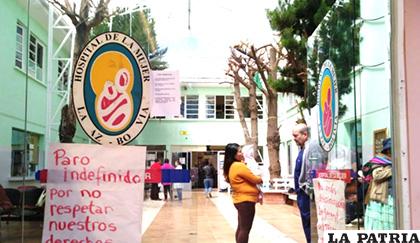 En el Hospital de la Mujer en La Paz se cumple el paro indefinido /ANF