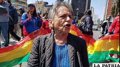 Presidenta de la Asamblea Permanente de Derechos Humanos de Bolivia, Amparo Carvajal /ANF