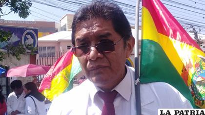 El dirigente del Sirmes, Fernando Romero, en la protesta de este miércoles /ANF