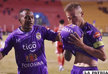 Gustavo Pinedo y Maximiliano Gómez anotaron los goles de Real Potosí /APG
