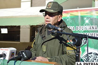 El comandante departamental de la Policía, coronel José Barrenechea /LA PATRIA /ARCHIVO