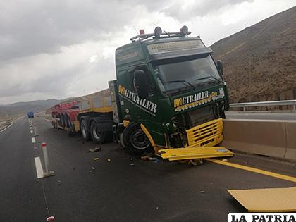 Así quedó el vehículo pesado /LA PATRIA