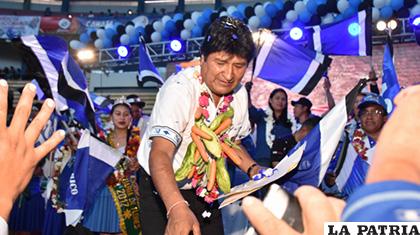 El Presidente Evo Morales durante un acto en Cochabamba /ABI