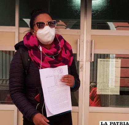 Rosario Sandalio, presentó la denuncia ayer en el Ministerio Público /LA PATRIA