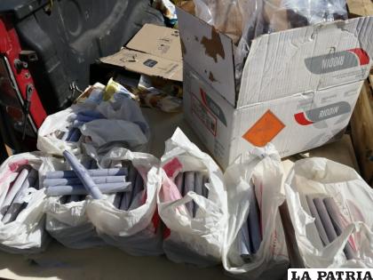 Incautaron una caja llena de dinamita /LA PATRIA
