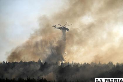 El incendio forestal en Varibobi, Grecia 
/Foto AP/Thanassis Stavrakis