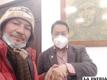 Gonzalo Melgar junto al presidente Luis Arce /Gonzalo Melgar