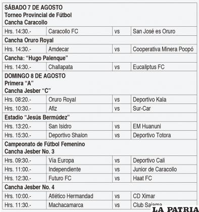 SÁBADO 7 DE AGOSTO