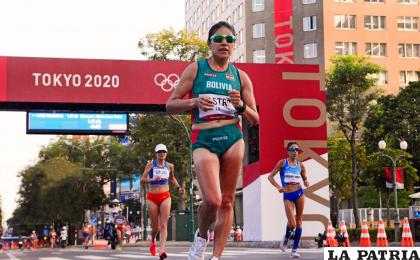 Ángela Castro terminó en el puesto 48 en marcha 20 kilómetros /Walter Challapa