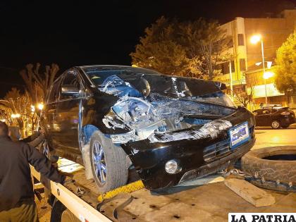 El motorizado protagonista al momento de ser trasladado hasta dependencias de Tránsito /LA PATRIA