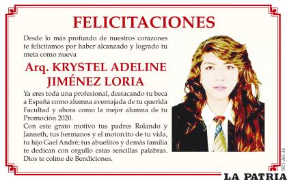Arq. KRYSTEL ADELINE JIMÉNEZ LORIA