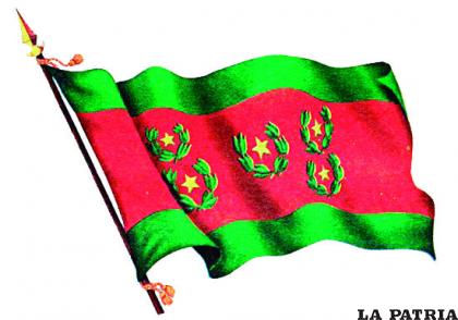 Primera Bandera de Bolivia,
creada el 17 de Agosto de 1825